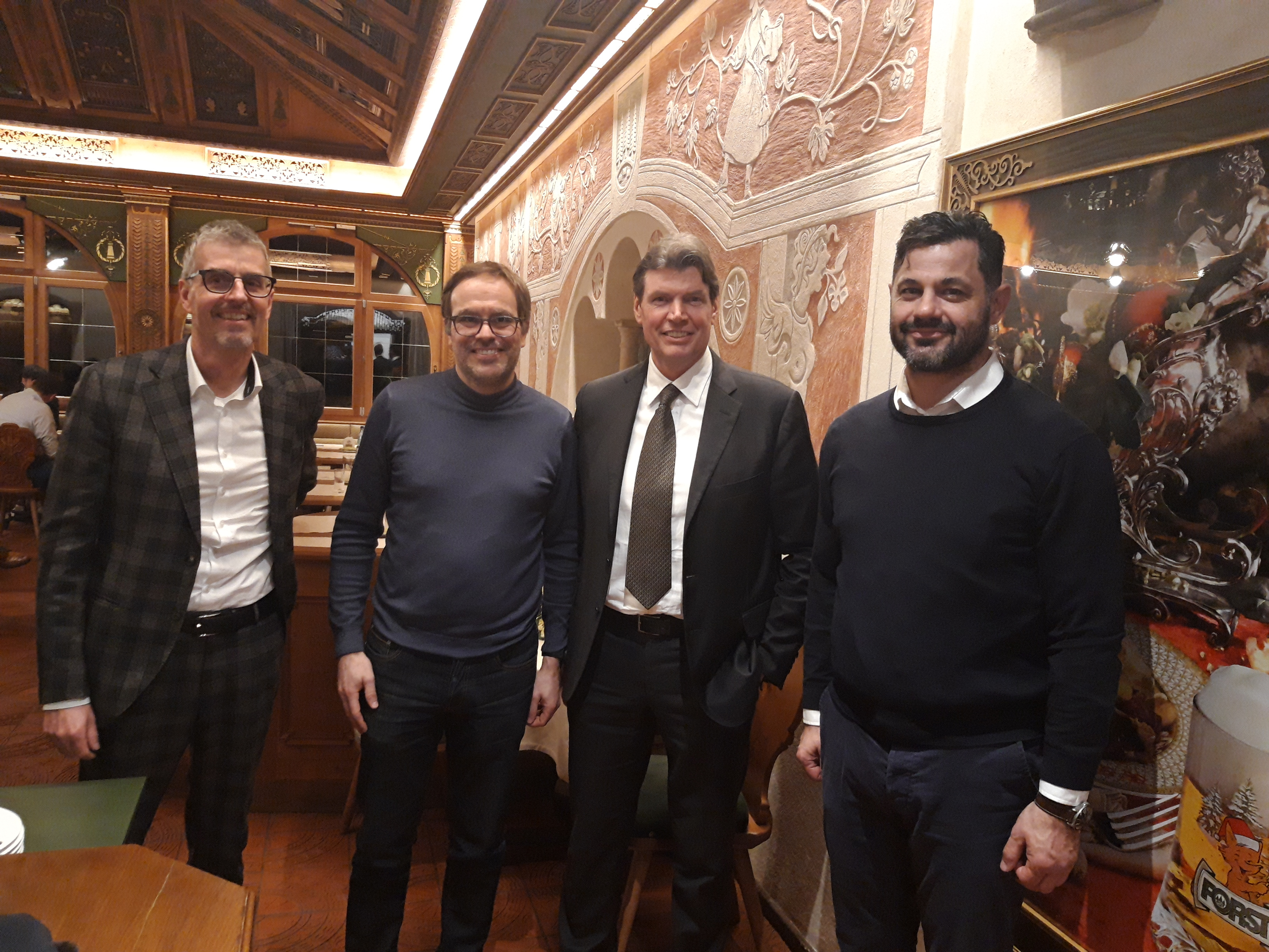 Da sinistra Wolfgang Alber, Vice-Rappresentante comprensoriale Burgraviato; Markus Kofler Vice-Presidente Confindustria Alto Adige;  Gerhard Comper, Birra Forst Spa; Roland Tinkhauser, sindaco di Falzes.